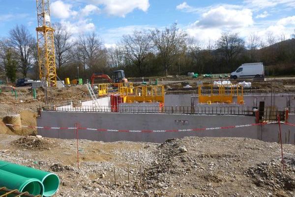 Absperrung des Baufelds